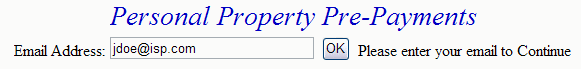 Enter email example screen