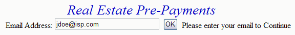 Enter email example screen