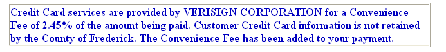 Pay by credit card example screen