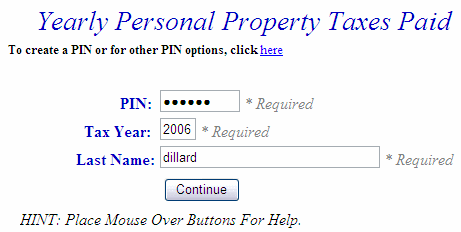 Search example screen